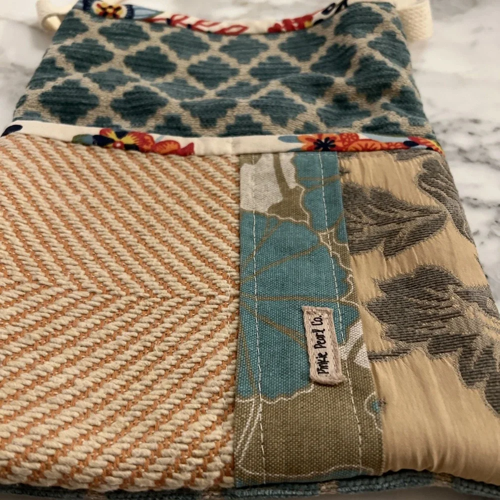 Pinkie Pearl Co. Handmade Purse Hobo Tote Boho Crossbody Cloth Bag Recycled